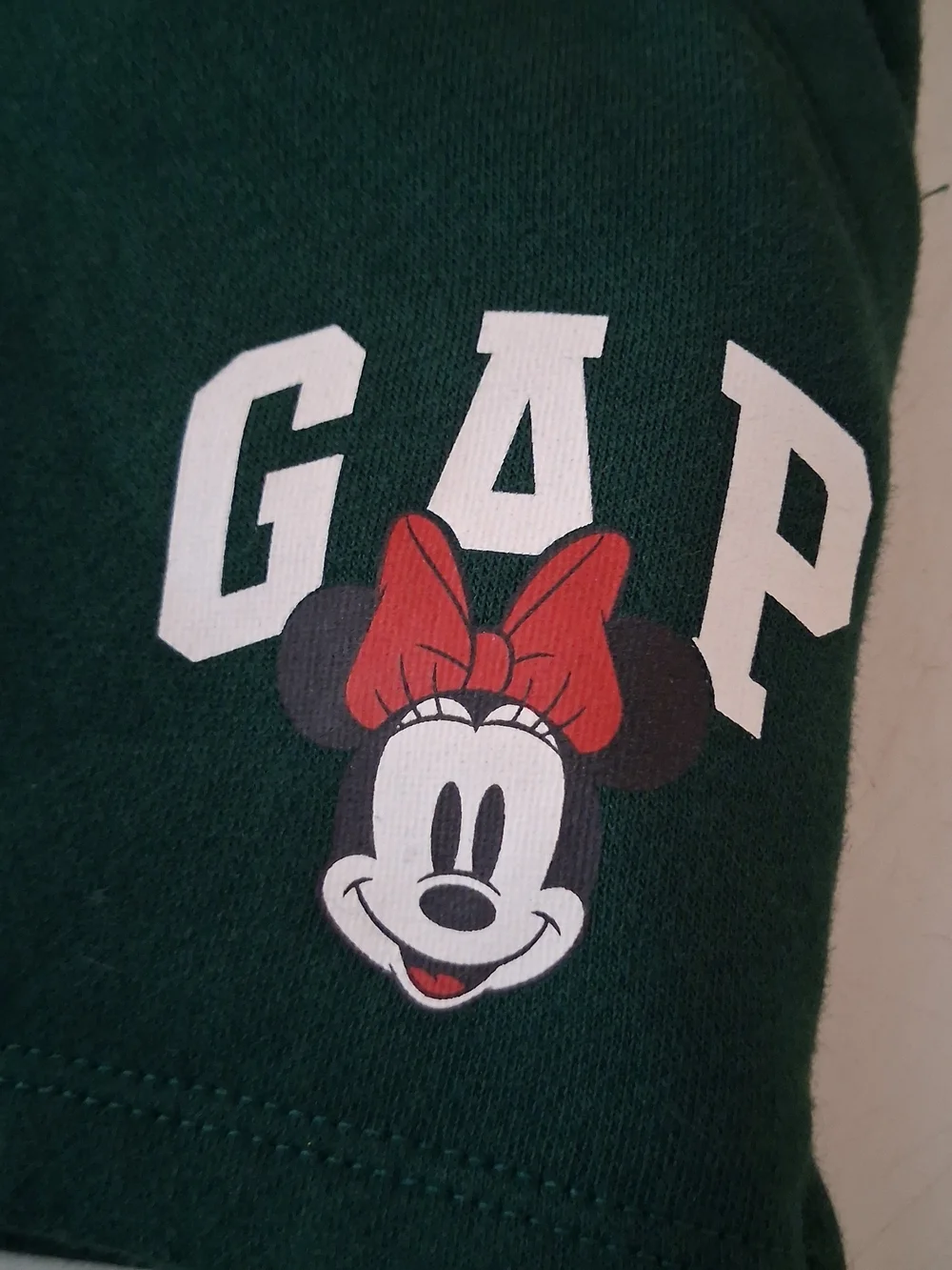 Gap x Disney Kids Minnie Mouse Fleece Logo Shorts Green Size M